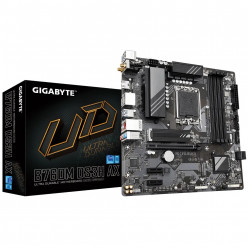 GIGABYTE B760M DS3H AX, Socket 1700, Intel® B760 (14/13/12th Gen CPU), 9Phases, CPU iGPU, Dual 4xDDR5-7600, HDMI, 2xDP, 1xPCIe X16, 4xSATA3, RAID, 2xM.2 4.0, 2xPCIe X1, ALC897 HDA 7.1, 1x2.5GbE LAN, WiFi6E/BT, 1xUSB-C 3.2 Gen2, 5xUSB 3.2, RGB Fusion 2.0, 